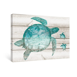 Green Sea Turtle Framed Print Ready to hang 16''x24''