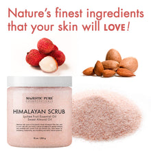 Load image into Gallery viewer, Majestic Pure Himalayan Salt Body Scrub with Lychee Essential Oil, All Natural Scrub to Exfoliate &amp; Moisturize Skin, 10 Ounce (Pack of 1)