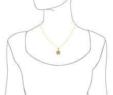 Load image into Gallery viewer, 14kt Yellow Gold Plated Sterling Silver 17mm Hibiscus Pendant Necklace