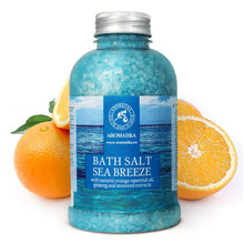 Load image into Gallery viewer, Bath Salt Sea Breeze 21.16 Ounces with Natural Essential Oils Orange &amp; Ginseng &amp; Seaweed - Best for Good Sleep - Relaxing - Calming - Body Care - Beauty - Aromatherapy