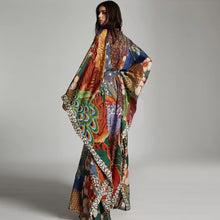 Load image into Gallery viewer, Dragon and Phoenix Floral Kaftan