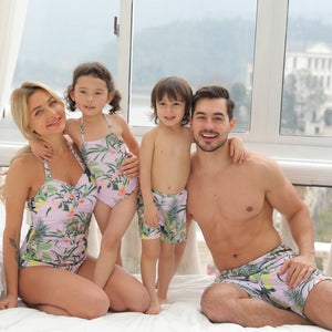 Tropical Print Matching Family Swimwear