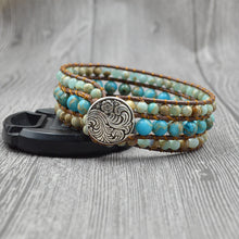 Load image into Gallery viewer, Turquoise and Agate Natural stone multilayer bracelet