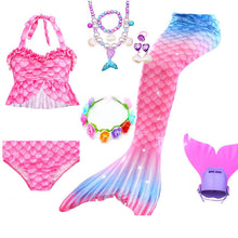 Load image into Gallery viewer, Gift Set - Mermaid Tail Girls Swimsuit with Jewelry and Fins
