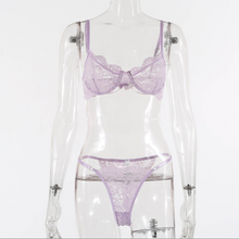 Load image into Gallery viewer, Underwire Lace Lingerie Suite in Jewel Tones