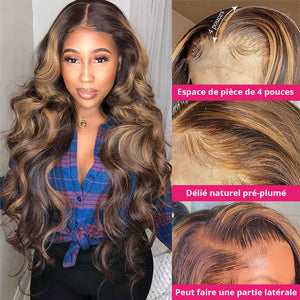 Lace Front Human Hair Blonde Body Wave Wig