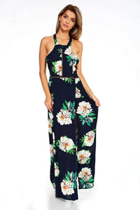 Women's Floral Sleeveless Slit Maxi Dress