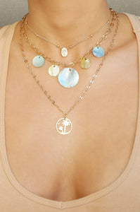 Venus Shell Disc 18k Gold Plated Necklace