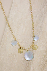 Venus Shell Disc 18k Gold Plated Necklace