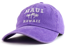 Load image into Gallery viewer, Maui Hawaii with Palm Tree Embroidered Unstructured Baseball Cap