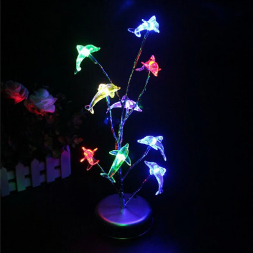 Multi-Colored Dolphin Table Lamp