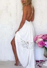 Load image into Gallery viewer, White Cotton Halter Maxi Dress