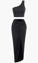 Load image into Gallery viewer, Sleek and Sexy One Shoulder Top &amp; Split Skirt