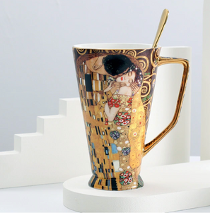 Fine Art Decorative Bone China Cup with spoon