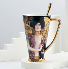Load image into Gallery viewer, Fine Art Decorative Bone China Cup with spoon