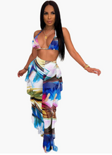 Load image into Gallery viewer, 3 pc. Set Bikini and Mesh Swimsuit Cover Up