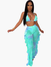 Load image into Gallery viewer, 3 pc. Set Bikini and Mesh Swimsuit Cover Up