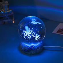 Load image into Gallery viewer, Ocean Themed Crystal Ball 3D Night Light