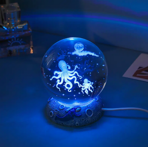 Ocean Themed Crystal Ball 3D Night Light