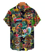 Load image into Gallery viewer, Tropical Tiki Hawaiian Print Shirt (sizes up to 5XL)