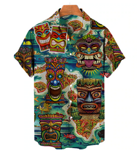 Tropical Tiki Hawaiian Print Shirt (sizes up to 5XL)
