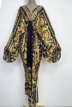 Load image into Gallery viewer, V Neck Silk Kimono with Batwing Sleeve