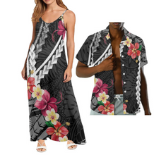 Load image into Gallery viewer, Matching His and Hers Polynesian Print Dress and Shirt