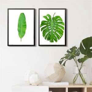 Tropical Plants Banana Leaves Canvas Art Print