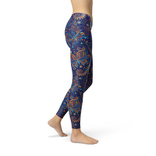 Load image into Gallery viewer, Womens Leggings Paisley Butterfly Print