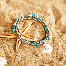 Load image into Gallery viewer, Double Beaded Starfish Anklet