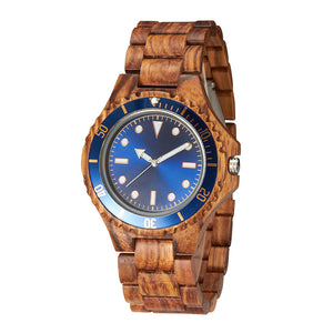 Mens Solid Wood Set Business Quartz Watch