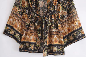 Wide Sleeved Floral Kimono Jacket