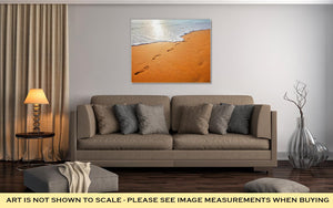 Gallery Wrapped Canvas, Footprints On Sandy Beach