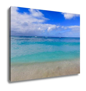 Gallery Wrapped Canvas, Beautiful Multicolor Turquoise Blue Tropical Sea Of Waikiki Beach Honolulu
