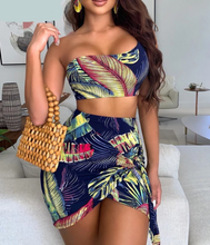 Load image into Gallery viewer, Off Shoulder 2 Pc. Tropical Print Ensemme