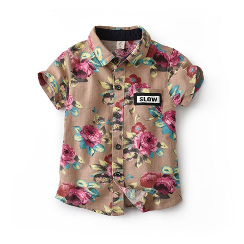 Boys Casual Floral Hawaiian Shirt