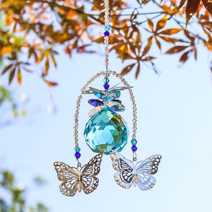 Handmade Butterfly Crystal Ball Prisms Window Sun Catcher Ornament