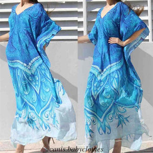 Womens Tropical Floral Bikini Chiffon Cover Up Beachwear Sarongs Maxi Wrap Dress Summer New