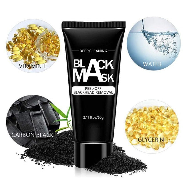 Bamboo Charcoal Face Mask Blackhead Removal Oil-control Black Deep Cleansing Peel Off Nose Mask Shrink Pores Acne Treatment