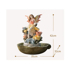 Load image into Gallery viewer, Fairy Sitting In Flowers Statue Water Fountain