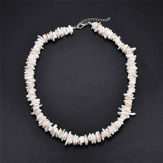 Natural White Puka Shell Necklace