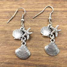 Load image into Gallery viewer, Summer Festival Earrings, Shell Earrings,Starfish Seahorse Charm Earrings, Beach Resort Boho Jewelry