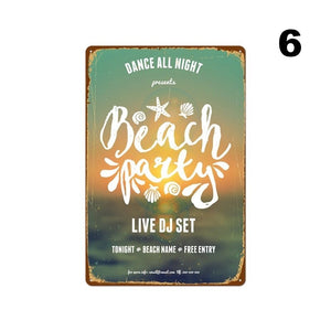 Beach Bar Seaside Resort Inn Hotel House Tin Sign Retro Metal Poster Plaque  (8 X 12 Inches)