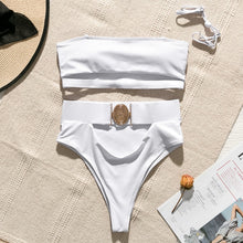 Load image into Gallery viewer, Metal Buckle belt swimsuit
