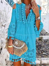 Load image into Gallery viewer, Loose Summer Tassel Dress