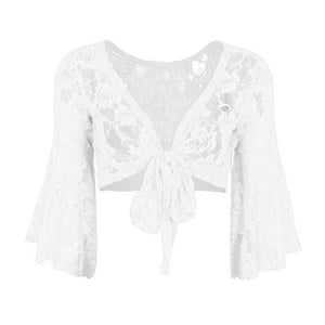 Long Flare Sleeve Belly Dance Butterfly Lace Top