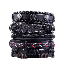 Load image into Gallery viewer, 5Pcs/ Set Braided Wrap Leather Bracelets for Men Women