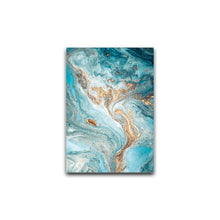 Load image into Gallery viewer, Green Blue Ocean River Fluid Abstract Wall Art
