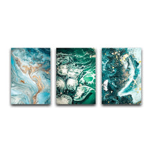 Load image into Gallery viewer, Green Blue Ocean River Fluid Abstract Wall Art