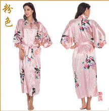 Load image into Gallery viewer, RB015 Satin Robes for Brides Wedding Robe Sleepwear Silk Pijama Casual Bathrobe Animal Rayon Long Nightgown Women Kimono XXXL